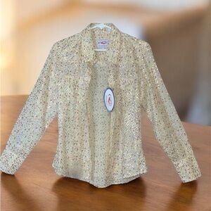 Roper Beige and Gold Sequin Shirt